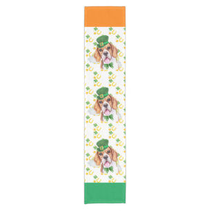 Beagle Ferienwohnungsdekoration St. Patrick's Day Kurzer Tischläufer
