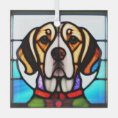 Beagle "Festglas" Ornament Aus Glas (Vorderseite)