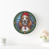 Beagle Festgläser Weihnachten Große Wanduhr (Zuhause)