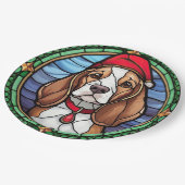 Beagle Festgläser Weihnachten Pappteller (Schrägansicht)