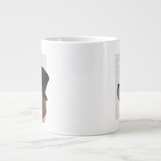 Beagle, Festhund und Hut Jumbo-Tasse (Vorderseite)