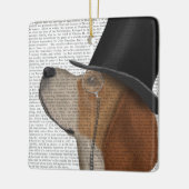 Beagle, Festhund und Hut Keramikornament (Links)