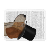Beagle, Festhund und Hut Magnet (Horizontal)