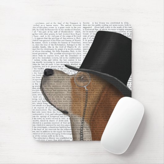 Beagle, Festhund und Hut Mousepad (Mit Mouse)