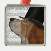 Beagle, Festhund und Hut Ornament Aus Metall (Vorne)