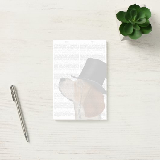 Beagle, Festhund und Hut Post-it Klebezettel (Büro)