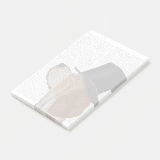 Beagle, Festhund und Hut Post-it Klebezettel (angewinkelt)