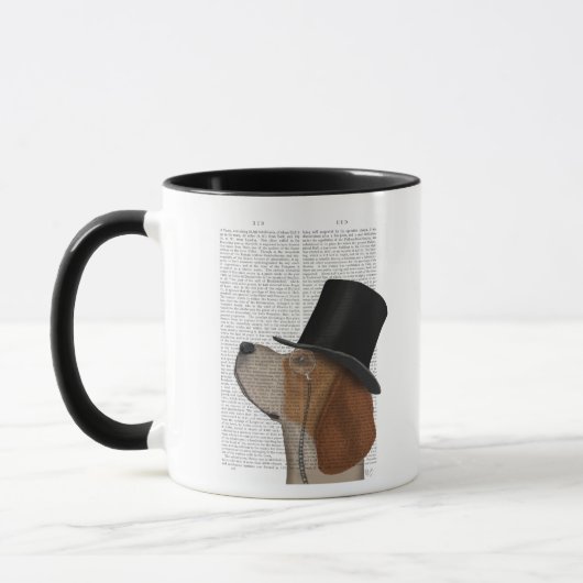 Beagle, Festhund und Hut Tasse (Links)