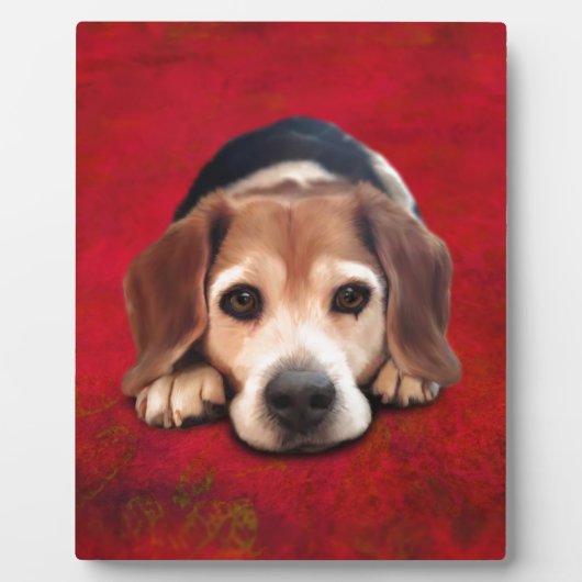 Beagle Fine Art Dog Art Malerei Fotoplatte (Vorderseite)