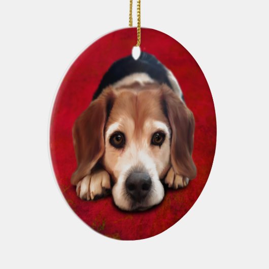 Beagle Fine Art Dog Art Malerei Keramikornament (Rechts)