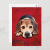 Beagle Fine Art Dog Art Malerei Postkarte (Vorne/Hinten)