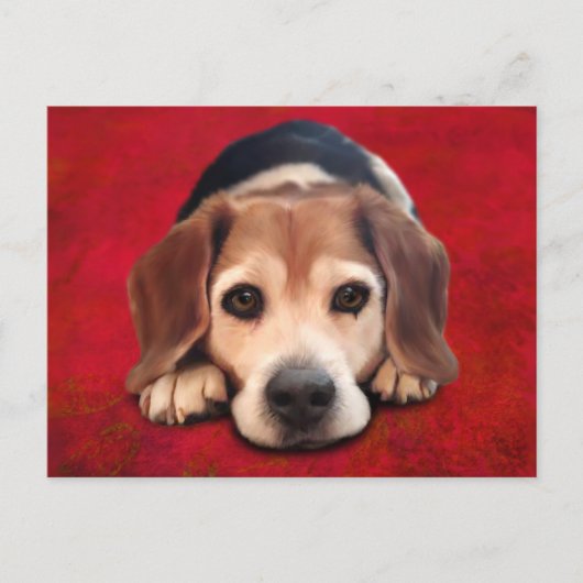 Beagle Fine Art Dog Art Malerei Postkarte (Vorderseite)