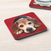 Beagle Fine Art Dog Art Malerei Untersetzer (Linke Seite)