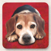 Beagle Fine Art Dog Art Malerei Untersetzer (Vorderseite)