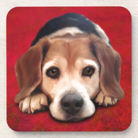 Beagle Fine Art Dog Art Malerei Untersetzer (Vorderseite)