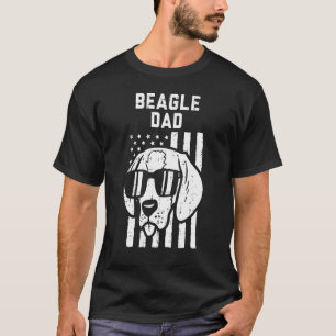 Beagle Flag Coole Patriotische Hundebesitzer Männe T-Shirt