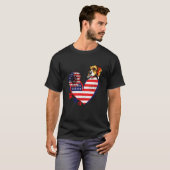 Beagle Flag Sonnenblumenhund T-Shirt (Vorne ganz)