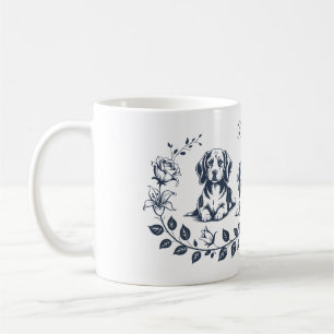 Beagle Floral Art – Eleganter Hunde-Liebhaber Kaffeetasse