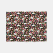 Beagle Floral Design Beagle Blume Hundedesign Fleecedecke (Vorderseite (Horizontal))