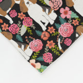 Beagle Floral Design Beagle Blume Hundedesign Fleecedecke (Ecke)