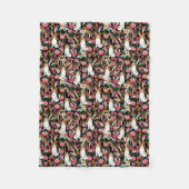 Beagle Floral Design Beagle Blume Hundedesign Fleecedecke (Vorderseite)