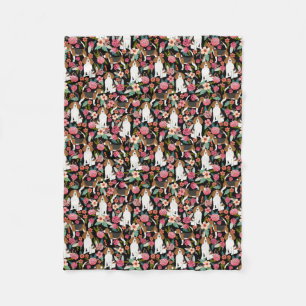Beagle Floral Design Beagle Blume Hundedesign Fleecedecke