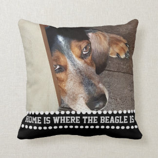 Beagle-Foto-Hundezitat-Zuhause ist-, wo der Beagle Kissen