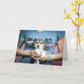 Beagle Freedom Pup on T - Shirt Karte (Gelbe Blume)