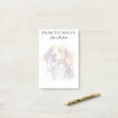 Beagle-Freund monogrammierter Hund Post-it Klebezettel (Auf Schreibtisch)