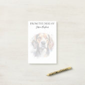 Beagle-Freund monogrammierter Hund Post-it Klebezettel (Auf Schreibtisch)