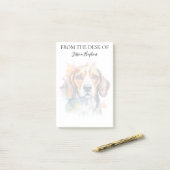 Beagle-Freund monogrammierter Hund Post-it Klebezettel (Auf Schreibtisch)