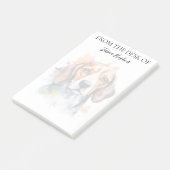 Beagle-Freund monogrammierter Hund Post-it Klebezettel (angewinkelt)