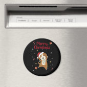 Beagle Frohe Weihnachts-Wintertiere Hund Magnet (In Situ (Geschirrspüler))