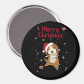 Beagle Frohe Weihnachts-Wintertiere Hund Magnet (Vorderseite/Rückseite)