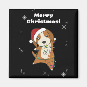Beagle Frohe Weihnachts-Wintertiere Hund Magnet