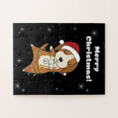 Beagle Frohe Weihnachts-Wintertiere Hund Puzzle (Horizontal)