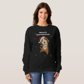 Beagle Frohe Weihnachts-Wintertiere Hund Sweatshirt (Vorne ganz)