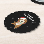 Beagle Frohe Weihnachts-Wintertiere Hund Untersetzer (angewinkelt)