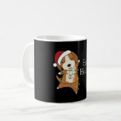 Beagle Frohe Weihnachts-Wintertiere Hunde Kaffee M Kaffeetasse (Vorderseite Links)