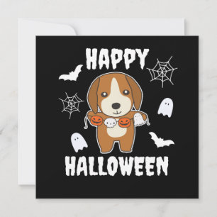 Beagle Frohes Halloween-Hundekostüm Einladung