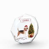 Beagle Funny Christmas Dog mit Baum Fotoblock (Links)