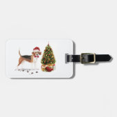 Beagle Funny Christmas Dog mit Baum Gepäckanhänger (Vorderseite horizontal)