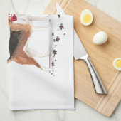 Beagle Funny Christmas Dog mit Baum Geschirrtuch (Viertel Falte)