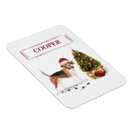 Beagle Funny Christmas Dog mit Baum Magnet