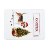 Beagle Funny Christmas Dog mit Baum Magnet (Horizontal)