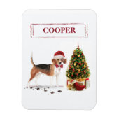 Beagle Funny Christmas Dog mit Baum Magnet (Vertikal)