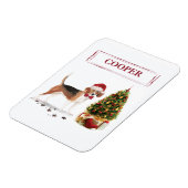 Beagle Funny Christmas Dog mit Baum Magnet (Linke Seite)