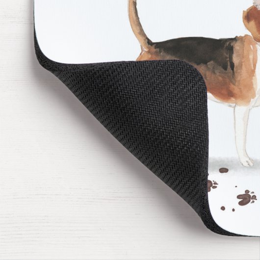 Beagle Funny Christmas Dog mit Baum Mousepad (Ecke)