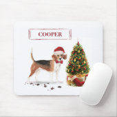 Beagle Funny Christmas Dog mit Baum Mousepad (Mit Mouse)