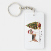 Beagle Funny Christmas Dog mit Baum Schlüsselanhänger (Vorderseite)